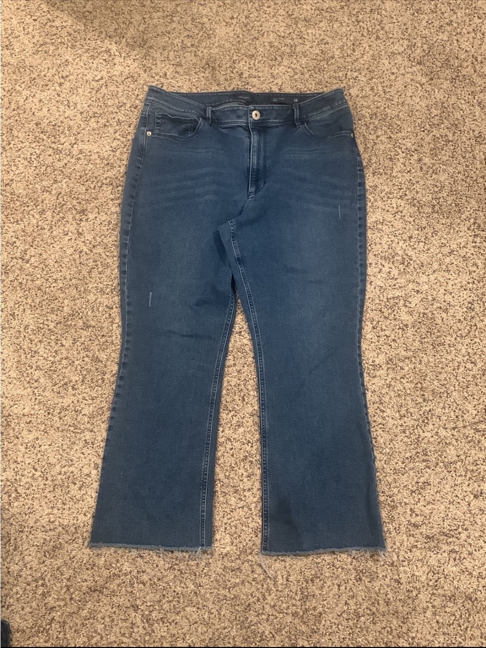J. Jill Women's Blue Cropped Wide-Leg Jeans